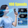 Portable USB Rechargeable Mini Turbo Cooling Fan with LED Display – Dark Grey