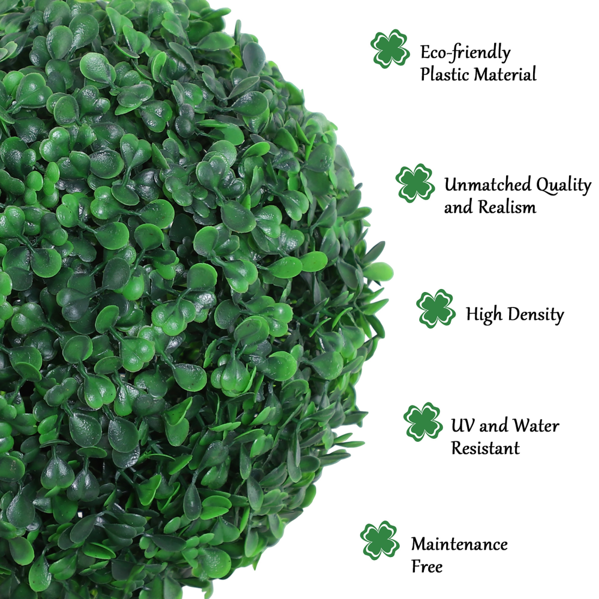 PE Set of 2 Artificial Boxwood Three Balls Topiary Plant Tree's Green PE Set of 2 Artificial Boxwood Three Balls Topiary Plant Tree's Green - Image 6
