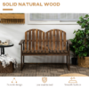 Outdoor Wooden Bench for Two People, Patio Loveseat Chair with Slatted Backrest - Image 6