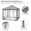Gazebo Party Tent Canopy Sun Shade for Patio Garden Light Grey 3x3(m) Outsunny - Image 6