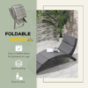 Garden Patio Rattan Wicker Folding Sun Lounger Cushion Grey Garden Patio Rattan Wicker Folding Sun Lounger Cushion Grey - Image 6