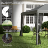 Heavy Duty Pop Up Gazebo with Removable Mesh Sidewall Netting Gray Heavy Duty Pop Up Gazebo with Removable Mesh Sidewall Netting Gray - Image 6