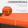 3 Pieces Patio Rattan Bistro Set with Tempered Glass Table Orange 3 Pieces Patio Rattan Bistro Set with Tempered Glass Table Orange - Image 6