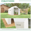 Outsunny Tunnel Greenhouse W/ UV-resistant PE Cover, Wide Door, 2 x 3(m), White - Image 6
