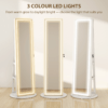 360° Swivel Jewellery Cabinet with Full-Length Mirror and Storage, White