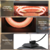 Outsunny 2kw Electric Heater LED Halogen Heating Hanging Light Outdoor Remote - Image 6