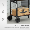 Outsunny Steel 2-Grill Charcoal BBQ w/ Wheels Black - Image 6