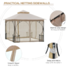 Metal Gazebo With Sides Beige 3m x 3m Waterproof Gazebo Metal Gazebo With Sides Beige 3m x 3m Waterproof Gazebo - Image 6