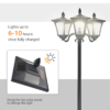 3-Solar Powered Lamp Post, IP44, 51.5Lx47Wx182.5H cm-Black 3-Solar Powered Lamp Post, IP44, 51.5Lx47Wx182.5H cm-Black - Image 6