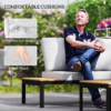Outsunny 4 Seater Garden Corner Sofa Set with Removable Thick Cushions - Image 6