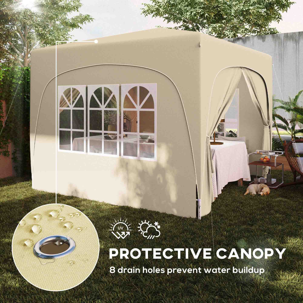Outsunny 3 x 3(m) UPF50+ Pop Up Gazebo with Sides and Carry Bag Outsunny 3 x 3(m) UPF50+ Pop Up Gazebo with Sides and Carry Bag - Image 6