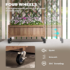 Outsunny Wooden Raised Bed, Outdoor Planter Box w/ Metal Trellis Outsunny Wooden Raised Bed, Outdoor Planter Box w/ Metal Trellis - Image 6