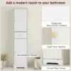 Tall Bathroom Storage Cabinet with Arched Doors and Adjustable Shelf, White