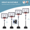 1.55-2.1m Basketball Hoop and Stand with Fillable Base and Wheels, Black