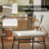 Rattan Bistro Set for Small Balcony with Cushions, Light Grey Rattan Bistro Set for Small Balcony with Cushions, Light Grey