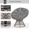 360??Swivel Rattan Papasan Moon Bowl Chair Round Outdoor Padded-Grey Outsunny 360??Swivel Rattan Papasan Moon Bowl Chair Round Outdoor Padded-Grey Outsunny