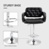 HOMCOM Adjustable Height Barstool Steel Pole PU Leather Bistro Home Kitchen HOMCOM Adjustable Height Barstool Steel Pole PU Leather Bistro Home Kitchen
