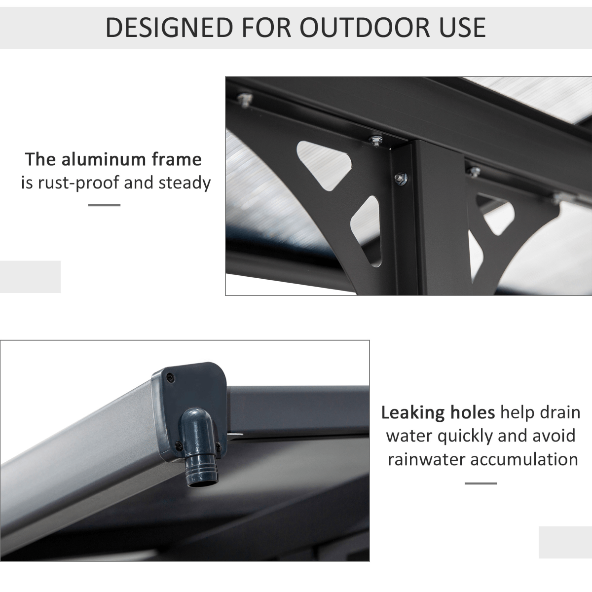 Outdoor Patio Gazebo Pergola, Aluminum Post, 4.35x3m Mounted on the Wall Roof Outdoor Patio Gazebo Pergola, Aluminum Post, 4.35x3m Mounted on the Wall Roof - Image 6