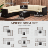 Outsunny 6-Seater Rattan Sofa Furniture Set W/Cushions, Steel Frame-Brown Outsunny 6-Seater Rattan Sofa Furniture Set W/Cushions, Steel Frame-Brown