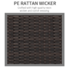 3 Seater Rattan Sofa Brown Wicker Weave Metal Frame Chair Outdoor Furniture 3 Seater Rattan Sofa Brown Wicker Weave Metal Frame Chair Outdoor Furniture