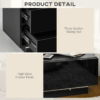 HOMCOM High Gloss Front Bedside Table Nightstand with LED Light Remote Black HOMCOM High Gloss Front Bedside Table Nightstand with LED Light Remote Black
