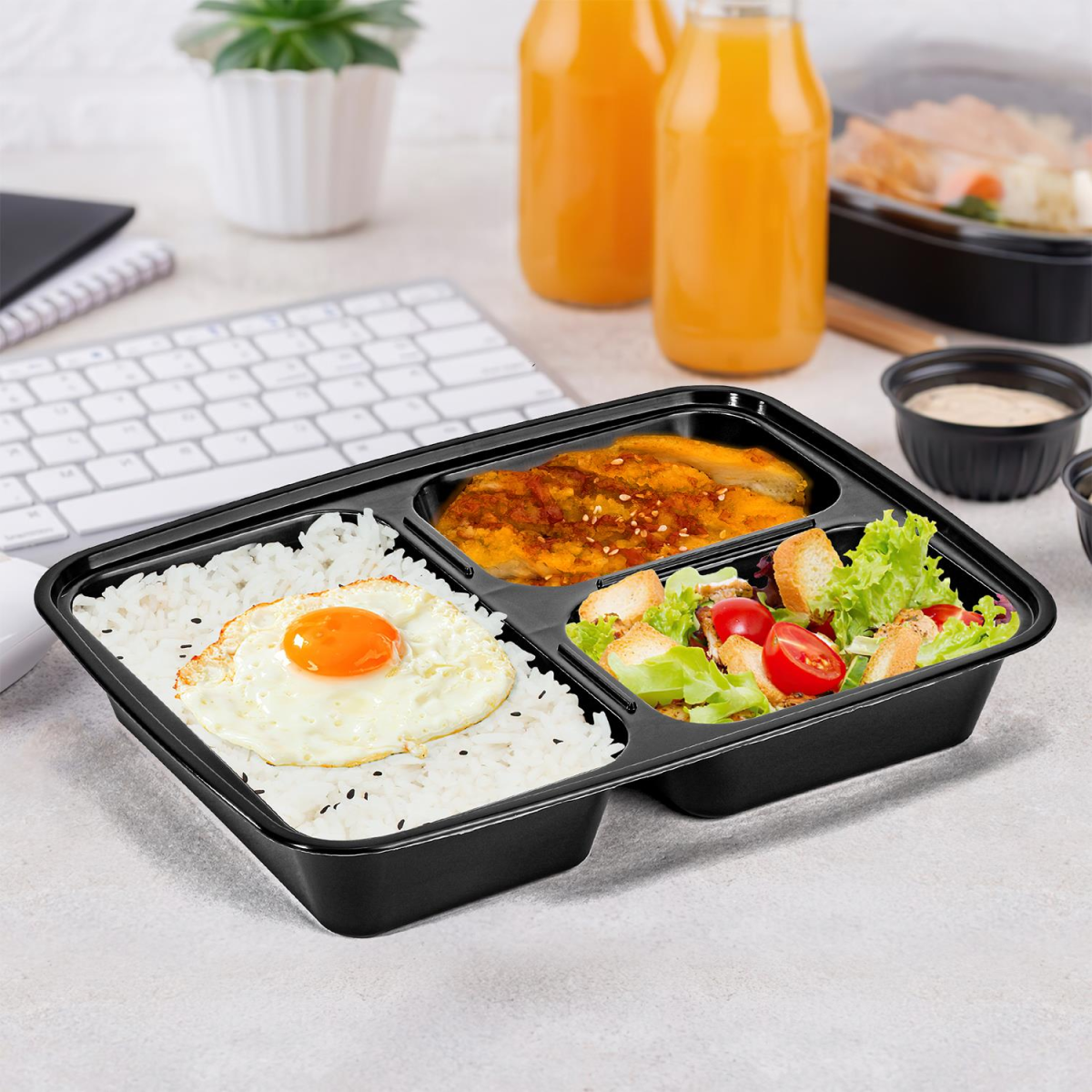 VINSANI 10pk 3 COMPARTMENTS MEAL PREP CONTAINERS 1010425 VINSANI 10pk 3 COMPARTMENTS MEAL PREP CONTAINERS 1010425 - Image 7