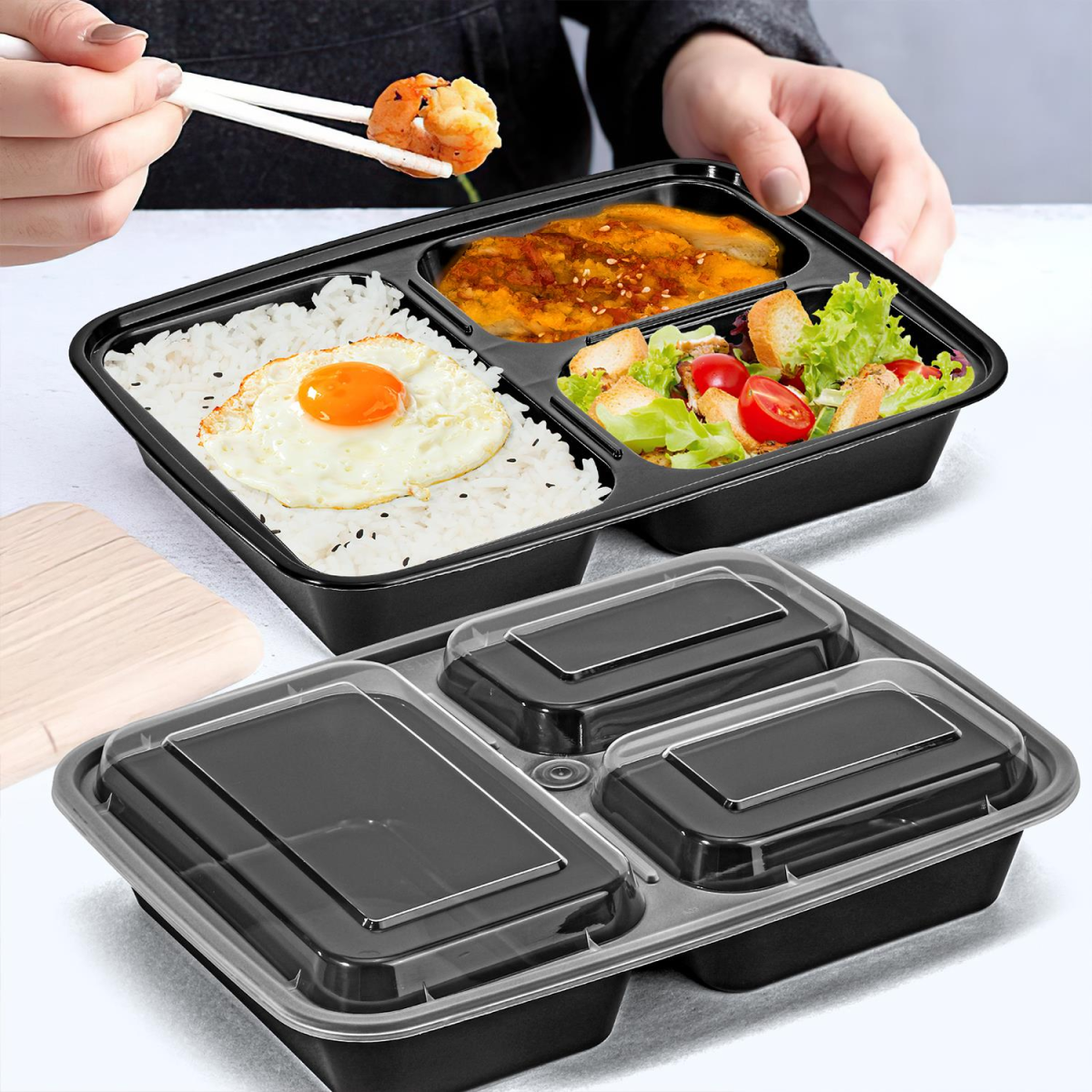 VINSANI 20pk 3 COMPARTMENTS MEAL PREP CONTAINERS 1010477 VINSANI 20pk 3 COMPARTMENTS MEAL PREP CONTAINERS 1010477 - Image 7