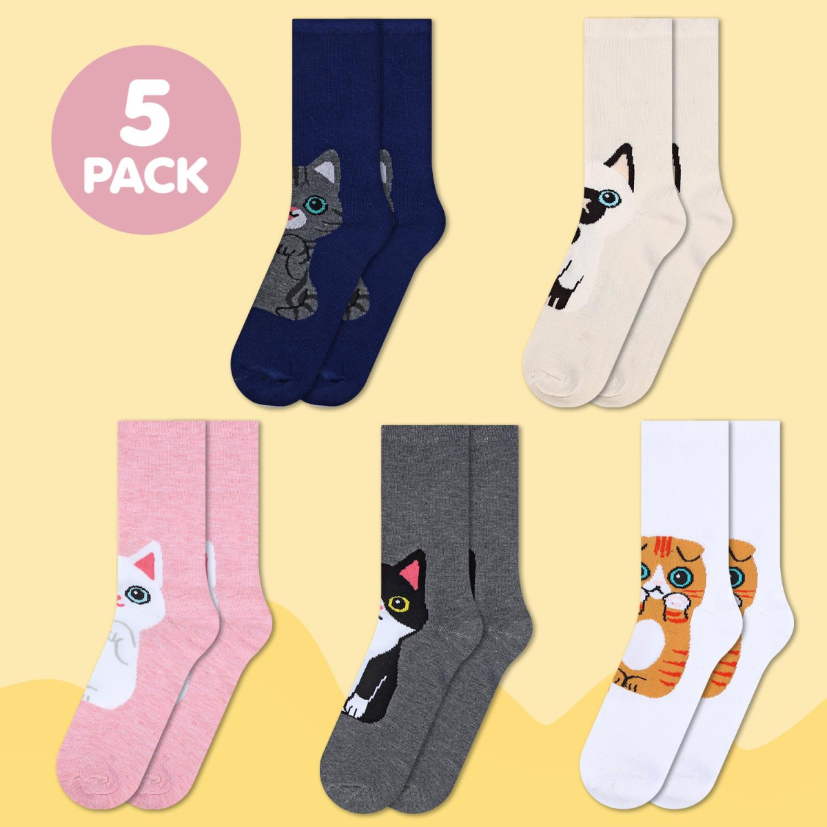 5 Pack Kitty Socks 5 Pack Kitty Socks - Image 6