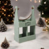 39cm Rustic Green 2 Bottle Wine Holder - Image 5