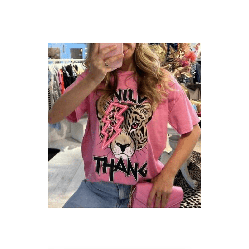 Ladies Oversized Tiger Lightning Wild Thang Short Sleeve T-Shirt Ladies Oversized Tiger Lightning Wild Thang Short Sleeve T-Shirt - Image 7