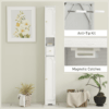 20cm Slim Bathroom Storage Cabinet with Adjustable Shelves, White