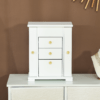 4-Tier Large Jewellery Box with Mirror and 2 Drawers, White
