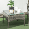 3 Piece Garden Rattan Bistro Set with Table and Chairs, Mixed Grey 3 Piece Garden Rattan Bistro Set with Table and Chairs, Mixed Grey
