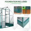 Garden Walk-in Aluminium Greenhouse Polycarbonate with Plant Bed - Image 7