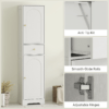 Tall Bathroom Storage Cabinet with Arched Doors and Adjustable Shelf, White