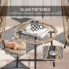 Rattan Bistro Set for Small Balcony with Cushions, Light Grey Rattan Bistro Set for Small Balcony with Cushions, Light Grey