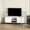 Modern TV Stand Cabinet with Living Room Storage, White