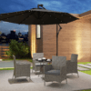Outsunny Rattan Outdoor Dining Table and Chairs for 4, Light Grey Outsunny Rattan Outdoor Dining Table and Chairs for 4, Light Grey