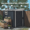 4 x 6ft Outdoor Garden Storage Shed with Window, Dark Grey