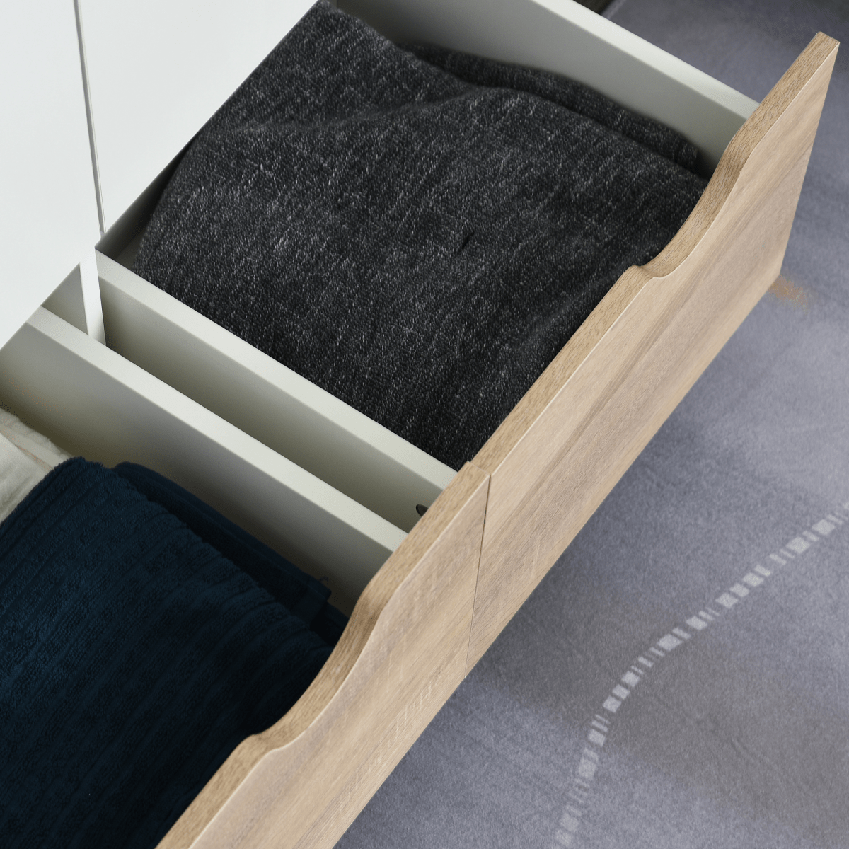 Particle Board 2-Drawer Wardrobe White/Oak Particle Board 2-Drawer Wardrobe White/Oak - Image 7