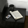 HOMCOM High Gloss Front Bedside Table Nightstand with LED Light Remote Black HOMCOM High Gloss Front Bedside Table Nightstand with LED Light Remote Black