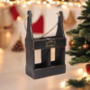 39CM WOODEN BLACK 2 BOTTLE WINE HOLDER 39CM WOODEN BLACK 2 BOTTLE WINE HOLDER - Image 2