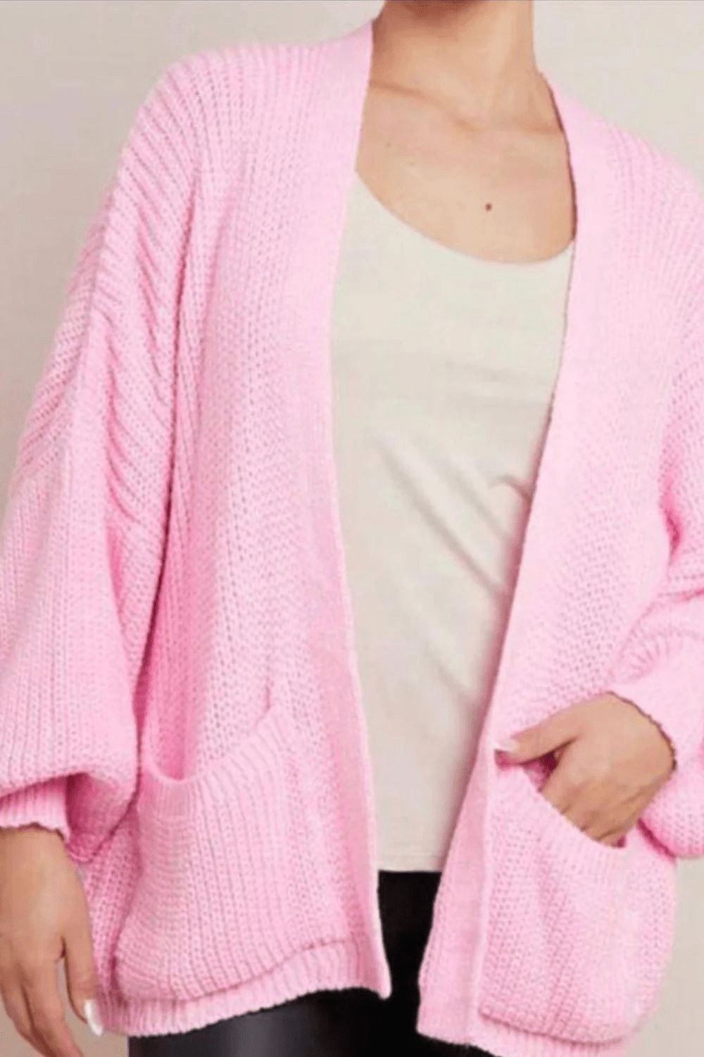Cropped Balloon Sleeve Pocket Cardigan Cropped Balloon Sleeve Pocket Cardigan - Image 6