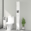 20cm Slim Bathroom Storage Cabinet with Adjustable Shelves, White