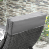 Garden Patio Rattan Wicker Folding Sun Lounger Cushion Grey Garden Patio Rattan Wicker Folding Sun Lounger Cushion Grey - Image 8