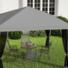 Heavy Duty Pop Up Gazebo with Removable Mesh Sidewall Netting Gray Heavy Duty Pop Up Gazebo with Removable Mesh Sidewall Netting Gray - Image 8