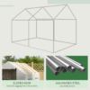 Outsunny Tunnel Greenhouse W/ UV-resistant PE Cover, Wide Door, 2 x 3(m), White - Image 8