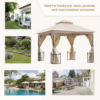Metal Gazebo With Sides Beige 3m x 3m Waterproof Gazebo Metal Gazebo With Sides Beige 3m x 3m Waterproof Gazebo - Image 8
