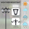 3-Solar Powered Lamp Post, IP44, 51.5Lx47Wx182.5H cm-Black 3-Solar Powered Lamp Post, IP44, 51.5Lx47Wx182.5H cm-Black - Image 8