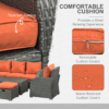 6 Piece Padded Outdoor Rattan Sofa Set with Recliner, Footstools and Table 6 Piece Padded Outdoor Rattan Sofa Set with Recliner, Footstools and Table